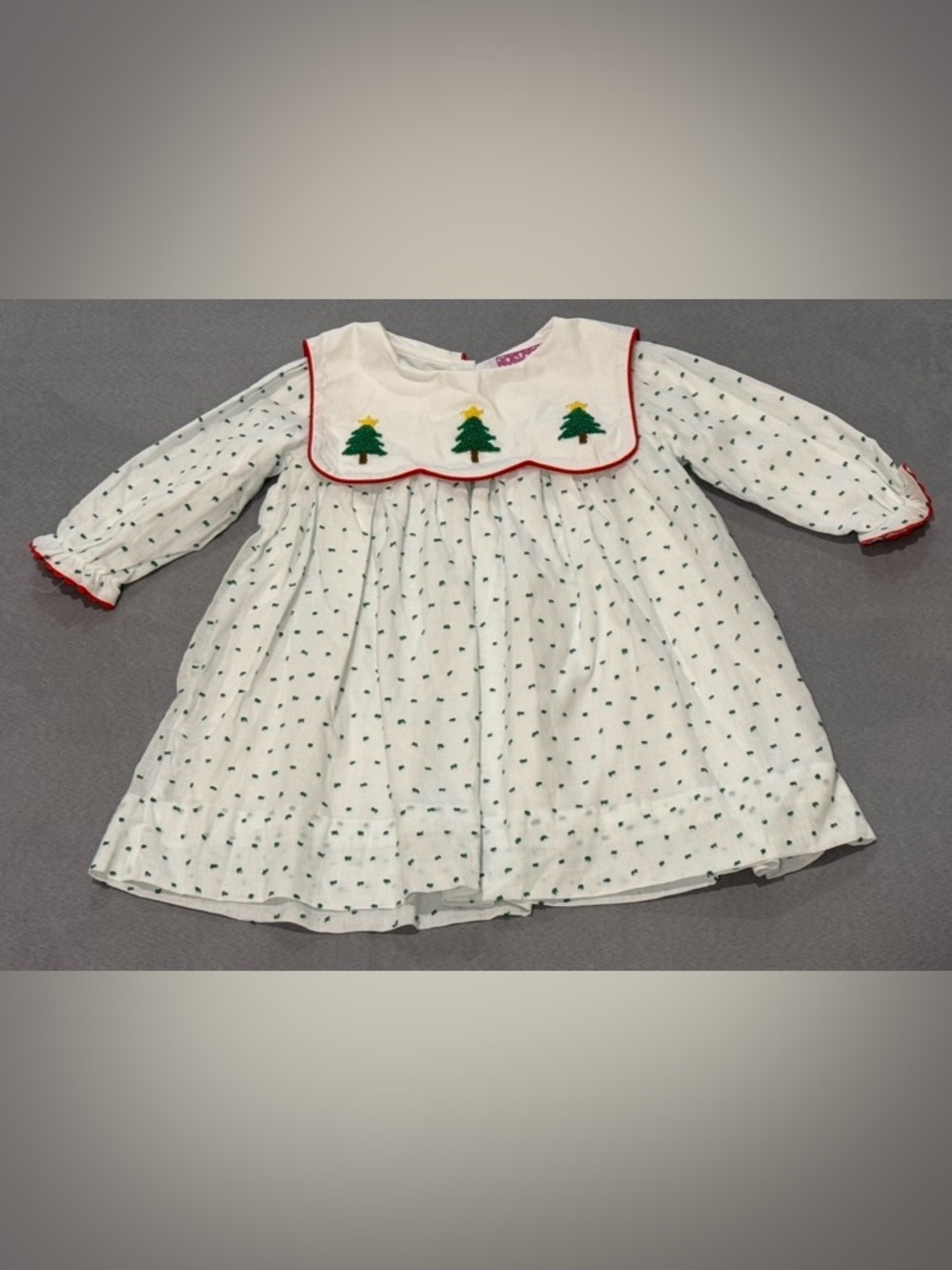 Poppy Kids Co French knot Christmas dress